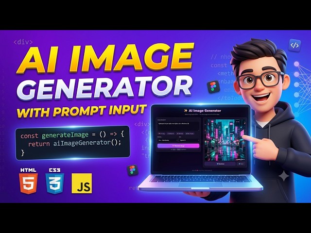 ✨ AI Image Generator using HTML CSS & JavaScript | Text to Image (Full Code Free)
