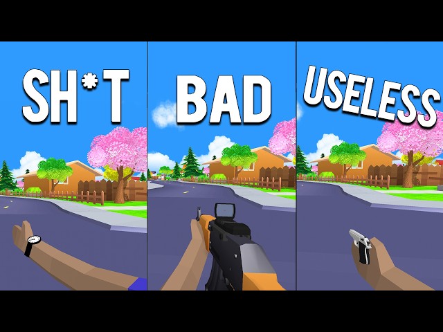 Dude Theft Wars Top 10 Weakest Weapon in this Game !!! 🤔🤔🤔