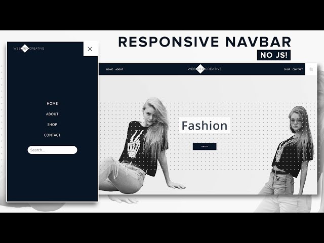 How To Create a Responsive Navbar Using HTML & CSS | NO JS