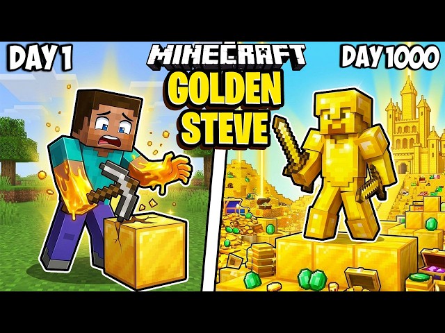 I Survived 1000 Days as GOLDEN STEVE in Minecraft