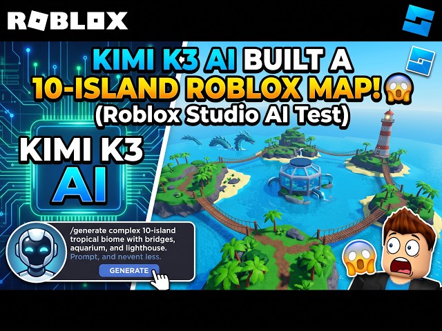 KIMI K3 AI Built an ENTIRE 10-Island Roblox Map! 😱 (Roblox Studio AI Test)