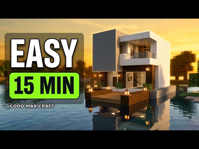 Modern House on Water in Minecraft | Full Tutorial Step by Step 🌊