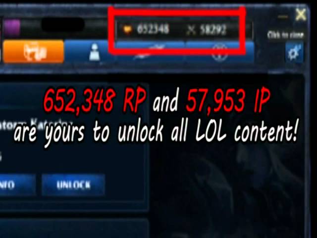 League Of Legends 652.348RP and 57.953IP BUG 2012 very siple no download