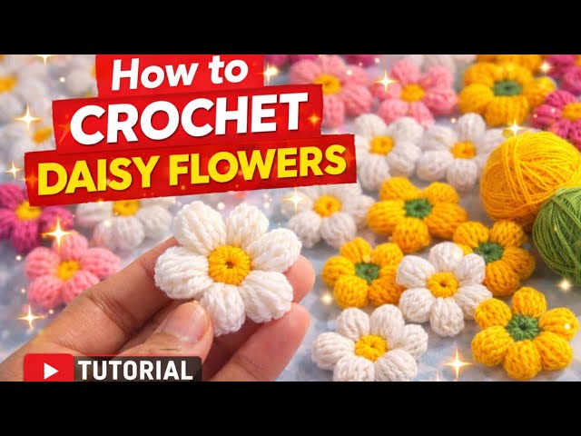 ⚡️🌼 Very easy // Daisy crochet 🧶 flower making 