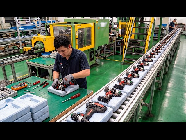 Process of Making 12,000 RPM Motors into Power Tools. Grinders Mass Production Factory