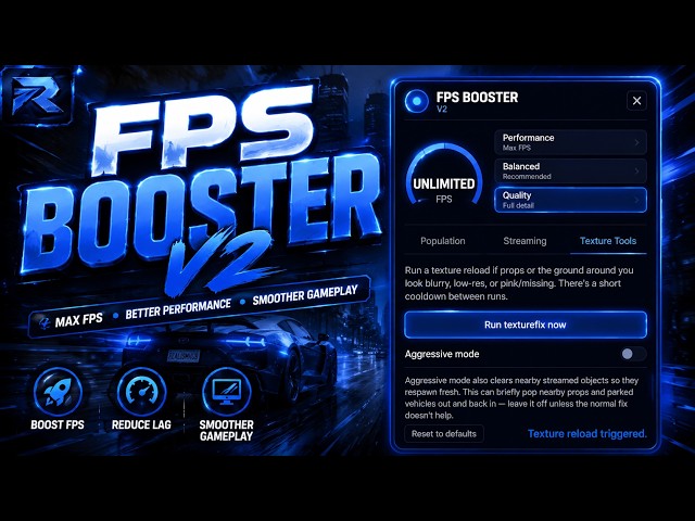 FPS Booster V2 | FiveM Script | (ESX/QB/STANDALONE.)