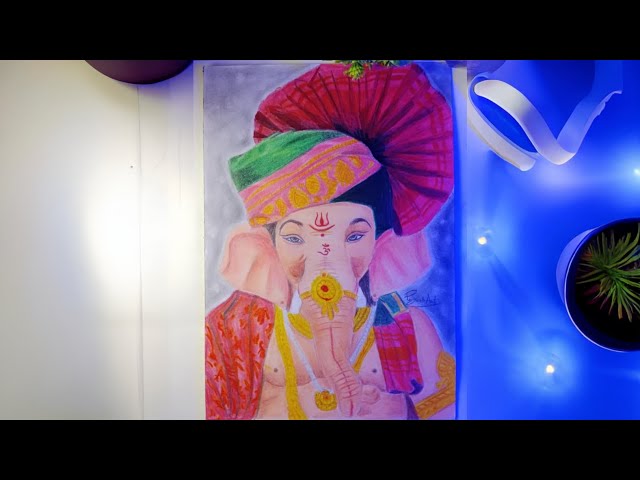 Ganesh ji colour pencil drawing | Ganpati Bappa morya |  cinematic video ❤️