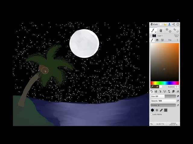Magic Moon Ocean 🌊 | Easy Night Ocean Digital Art for Kids (Kleki Tutorial)