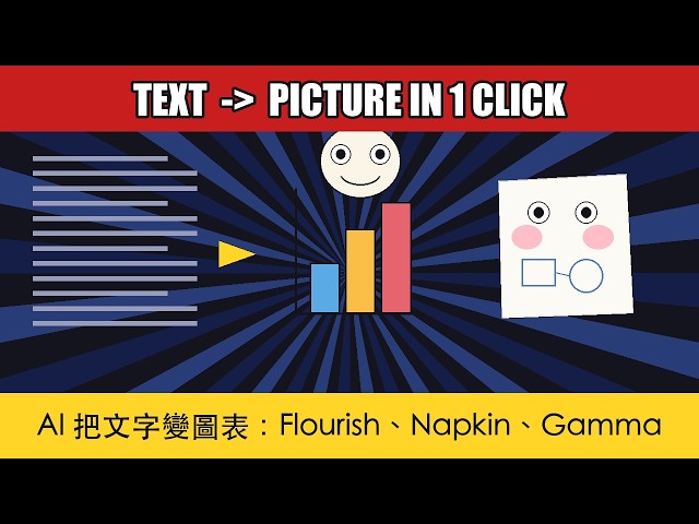Turn Your Wall of Text Into Pictures with AI｜Flourish Napkin Gamma 文字變圖表一鍵完成