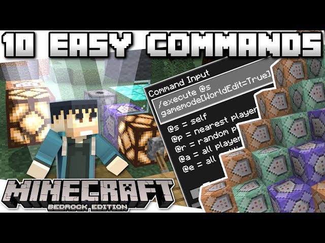 Minecraft Bedrock - TOP 10 COOL & EASY COMMANDS - Tutorial - PS4 , MCPE , Xbox , Windows & Switch