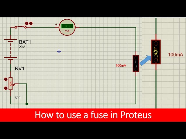 how to simulate a fuse in Proteus tutorial