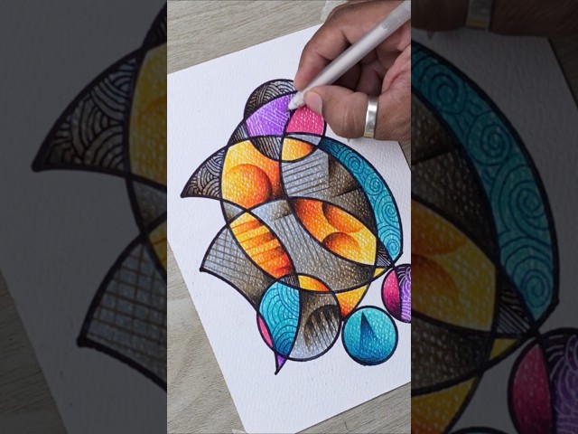 Mindful Abstract Art Drawing & Coloring #doodle #abstractart #easyart #art #shorts #relaxing