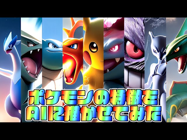 【ポケモン】【総集編】ポケモンの特徴をAIに描かせてみた