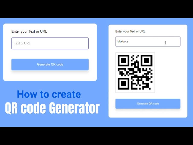 Online QR code Generator | HTML, CSS and Javascript | Bluebace