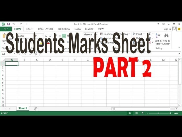 Making Students Marks Sheet in MS Excel 2013 - Part 2