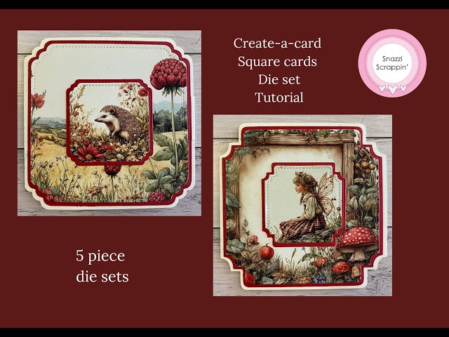 Create-a-card Square card die sets tutorial