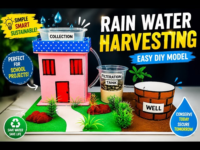 Rain Water Harvesting Working Model | How to Make Water Harvesting School Project | DIYScience Model