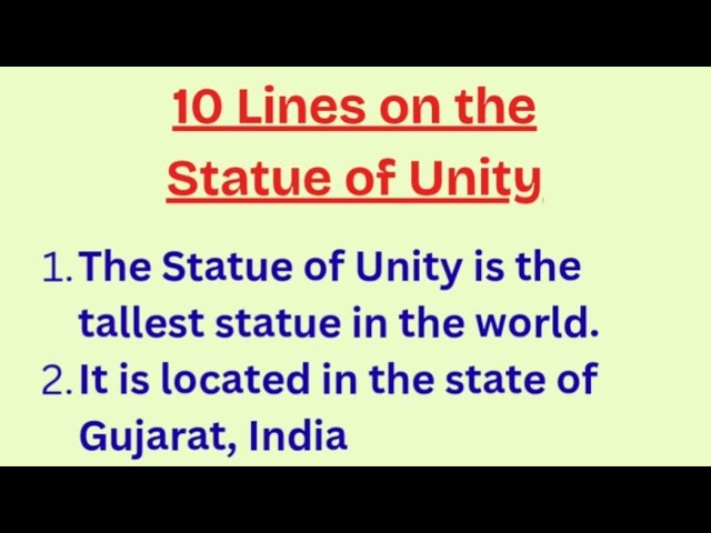 10 Lines on the Statue of Unity | Statue of Unity Essay in English | English Essay