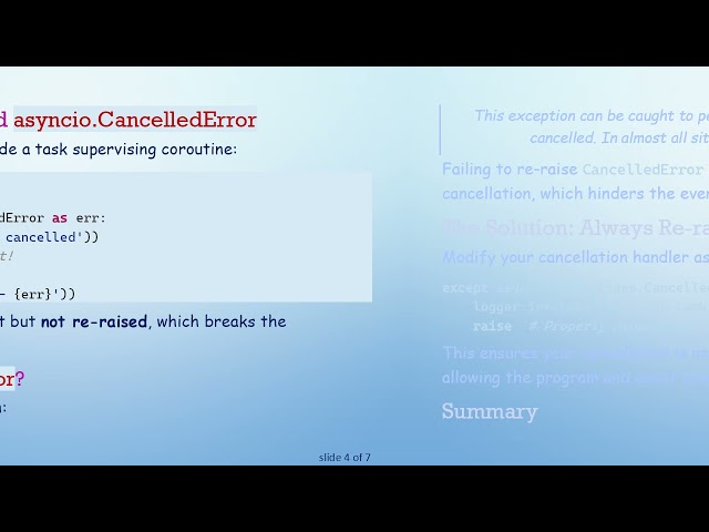 Understanding Task Cancellation and Exception Handling in asyncio with Python 3.12