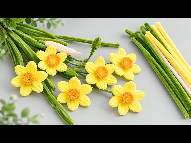 🌼 Easy Pipe Cleaner Flowers 💛 DIY Realistic Daffodils Using Pipe Cleaners