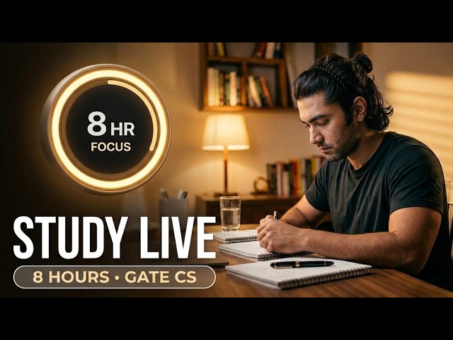 🌿STUDY WITH ME LIVE |💻GATE CS Live |🎓90/30 Pomodoro |6 Cycles |🎯Deep Work 9hrs| No Music