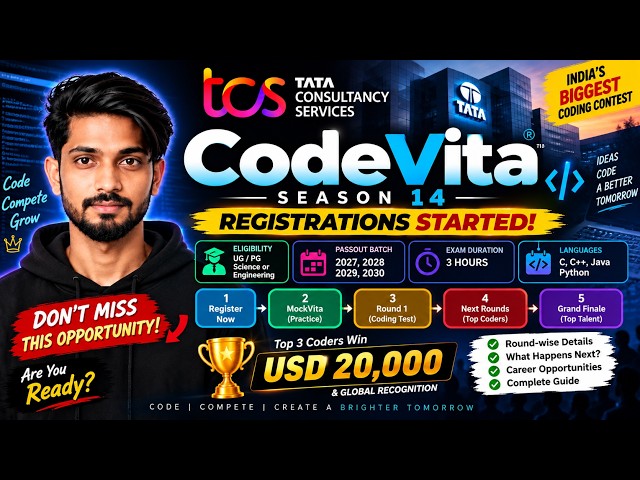 TCS CodeVita Season 14 Registration Started  | 2027-2030 Batch | Eligibility & Full Process #tcs