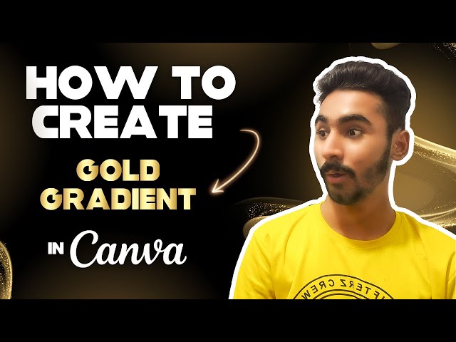 How to Make Golden Gradient Text Effect in Canva | Text Custom Framing in Canva