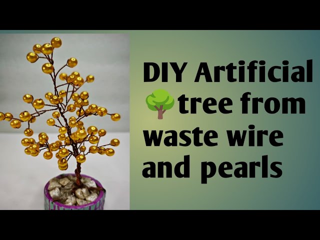 Turn Waste Into Luxury! ✨ DIY Pearl & Wire Tree Tutorial | Best Out of Waste Home Decor ♻️🌳 #DIY 