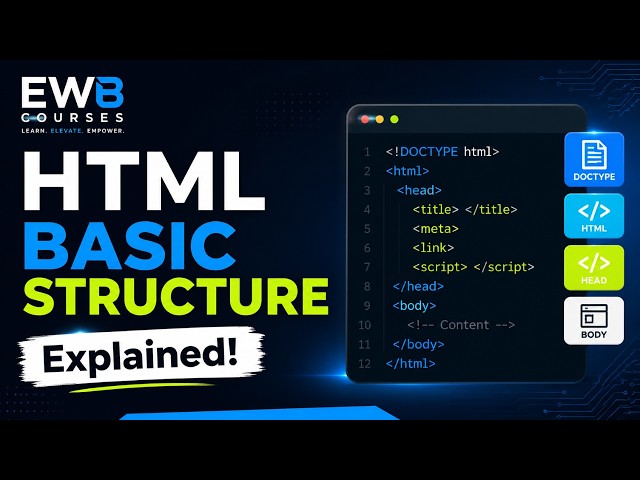 HTML Basic Structure Explained | DOCTYPE, Head, Body & HTML Tags | HTML Tutorial for Beginners