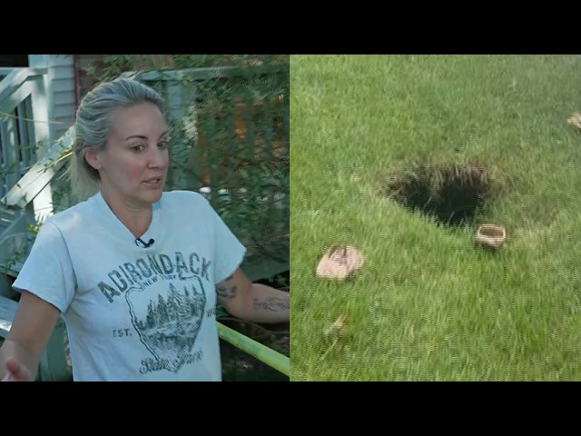 Woman Falls Into 8-Foot Sinkhole In Her Backyard