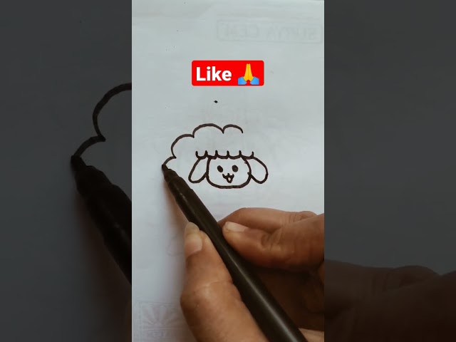 how to draw sheep easy tutorial #drawing #craft #art #simpledrawing #craftlove #mycraft #sketch