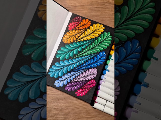 dumbing down doodles, rainbow flowers edition ✨️ #doodleart #tutorial Products in the description