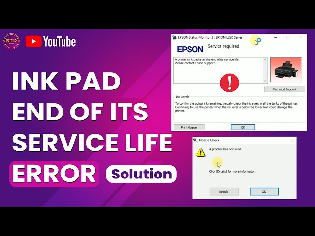 EPSON ink pad is at the end of its service life error problem solved  Epson L130 L220 L310 L360 L365