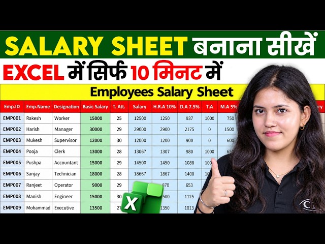 Learn How to Create a Salary Sheet in Excel | Create a Salary Sheet in Just 10 Minutes | Excel Tu...