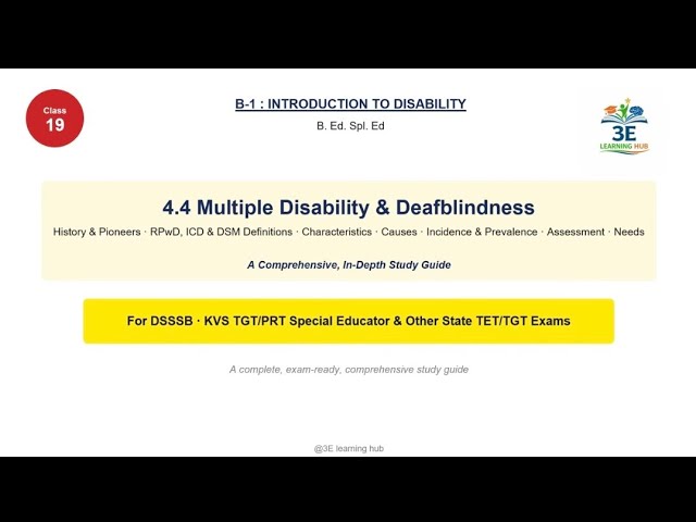 Class 19 || Multiple Disabilities and Deaf-Blindness || B-1