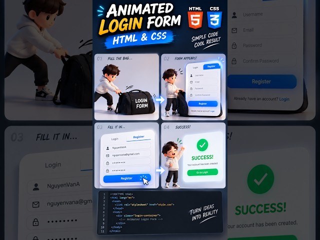 Login Form Was Made with HTML & CSS 💻✨