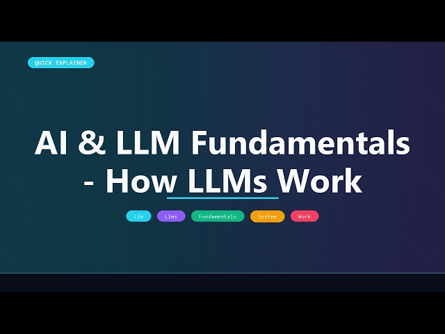 AI & LLM Fundamentals - How LLMs Work | Quick Explainer