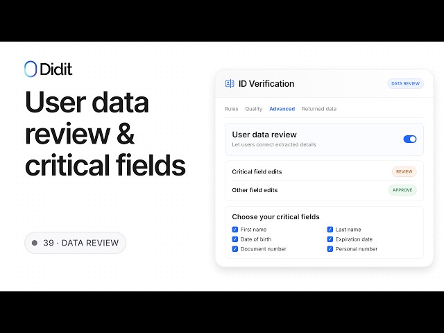User Data Review in ID Verification — Let Users Fix OCR Mistakes