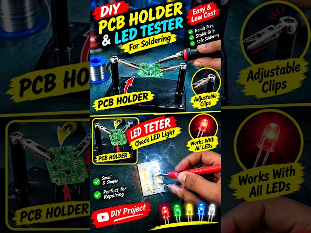 DIY PCB Holder & LED Tester 🔥 | Easy Electronics Repair Hack#DIY #PCBHolder #LEDTester #Electronics