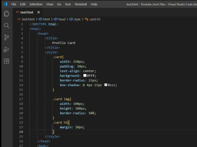 Create a Profile Card Using HTML & CSS! 🔥 | Easy Beginner Project