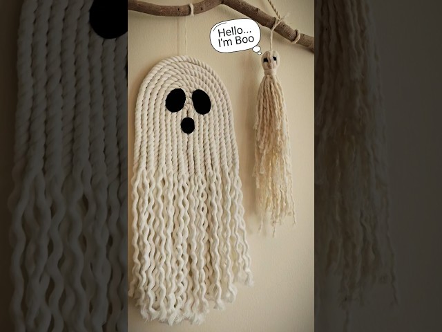 👻 Easy Macramé Ghost | Halloween DIY 🎃 #macrametutorial #diy  #handmade #halloween #halloweendecor