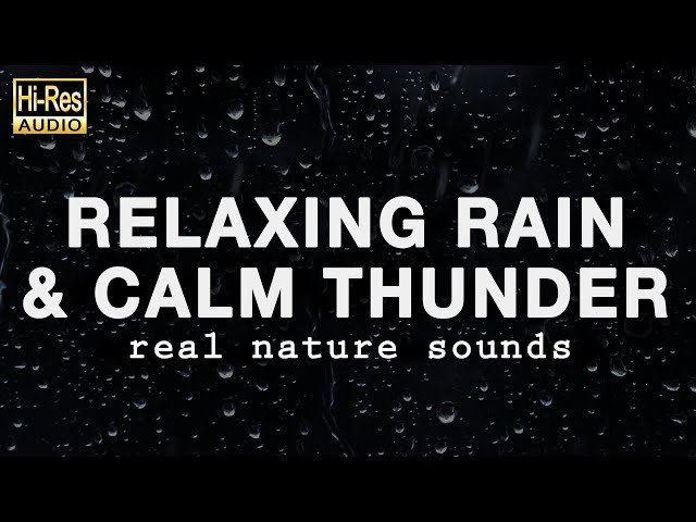 RELAXING RAIN and CALM THUNDER Sounds for Sleeping (BLACK SCREEN)