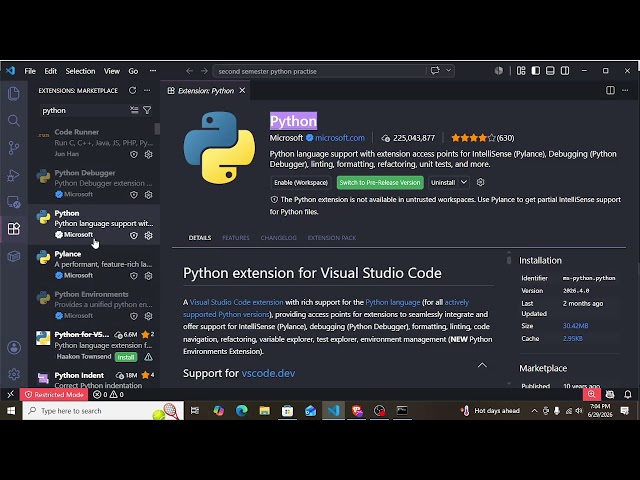 How to run python file in VS Studio Code