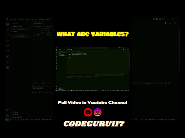 What are Variables ? | Java Series | CodeGuru  #codelife #coding #codingforbeginners