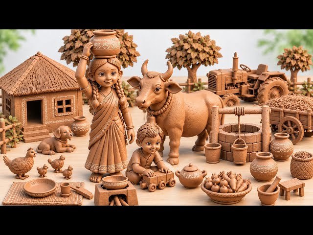 Miniature Kitchen Set DIY | How To Make Clay Kitchen Set | Mitti Bartan 