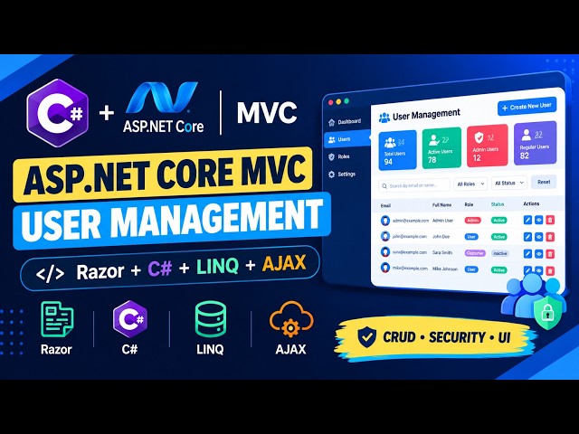 ASP.NET Core MVC User Management | Razor Views, LINQ, AJAX, Bootstrap & CRUD Explained