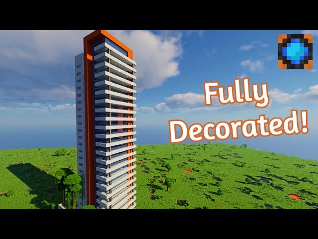 Minecraft Modern Skyscraper Tutorial #11 | Apartments + Restaurant and Bookstore!  | Full Tutorial