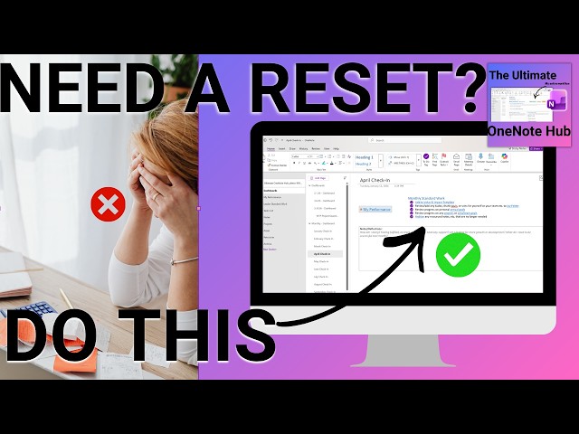 How to Do a Monthly Check-In in OneNote (Get Back on Track at Work) | Ultimate OneNote Hub Tutorial