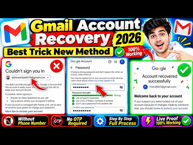 Gmail password recovery without email and phone number | 2 step verification gmail forget password 