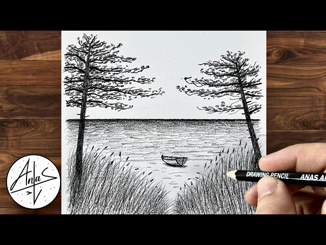How To Draw Scenery With Pencil Step By Step For Beginners